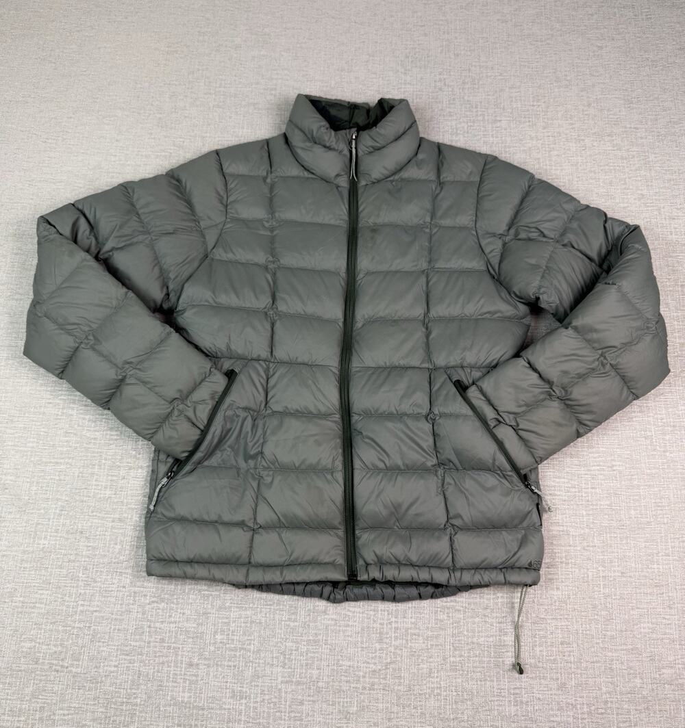 REI Co-op Men’s Medium 800 Fill Down Puffer Jacket Gray Green Lightweight